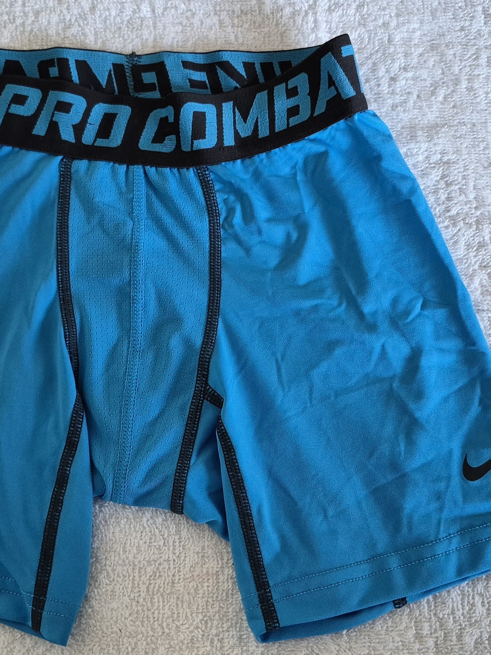 Nike Pro Combat Kids Blue Compression Shorts Sz S